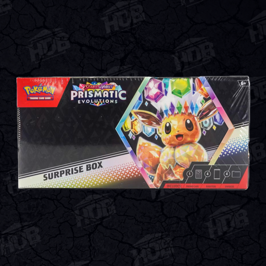 pokemon prismatic evolutions surprise box trading cards TCG Scarlet & Violet 8.5 Product:Booster Display Box (24 Packs) Jogos de cartas Unwrap 1 of 9 Cinderace Price & Card