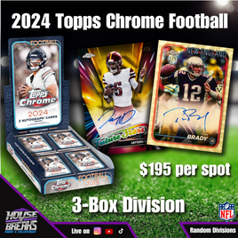 2024 Topps Chrome Football Hobby 3-Box Break ‘Random Division' #1