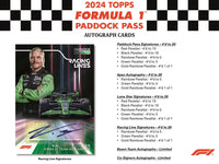 2024 Topps Paddock Pass Formula 1 Racing Hobby Box