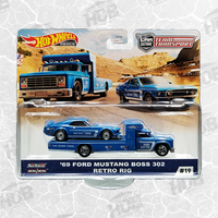 Hot Wheels Car Culture Team Transport 69 Ford Mustang Boss 302 Retro Rig