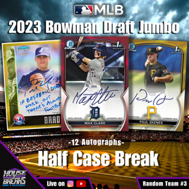 Break #481 2023 Bowman Draft Jumbo 4 Box Half Case Break (Random Teams)