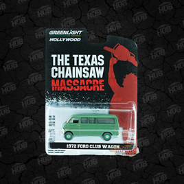 1972 Ford Club Wagon Bus Green "The Texas Chain Saw Massacre" (1974) "Hollywood Series" Release 27 1/64 Diecast Model by Greenlight