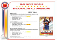 2022 Topps Chrome McDonald’s All American Hobby Box